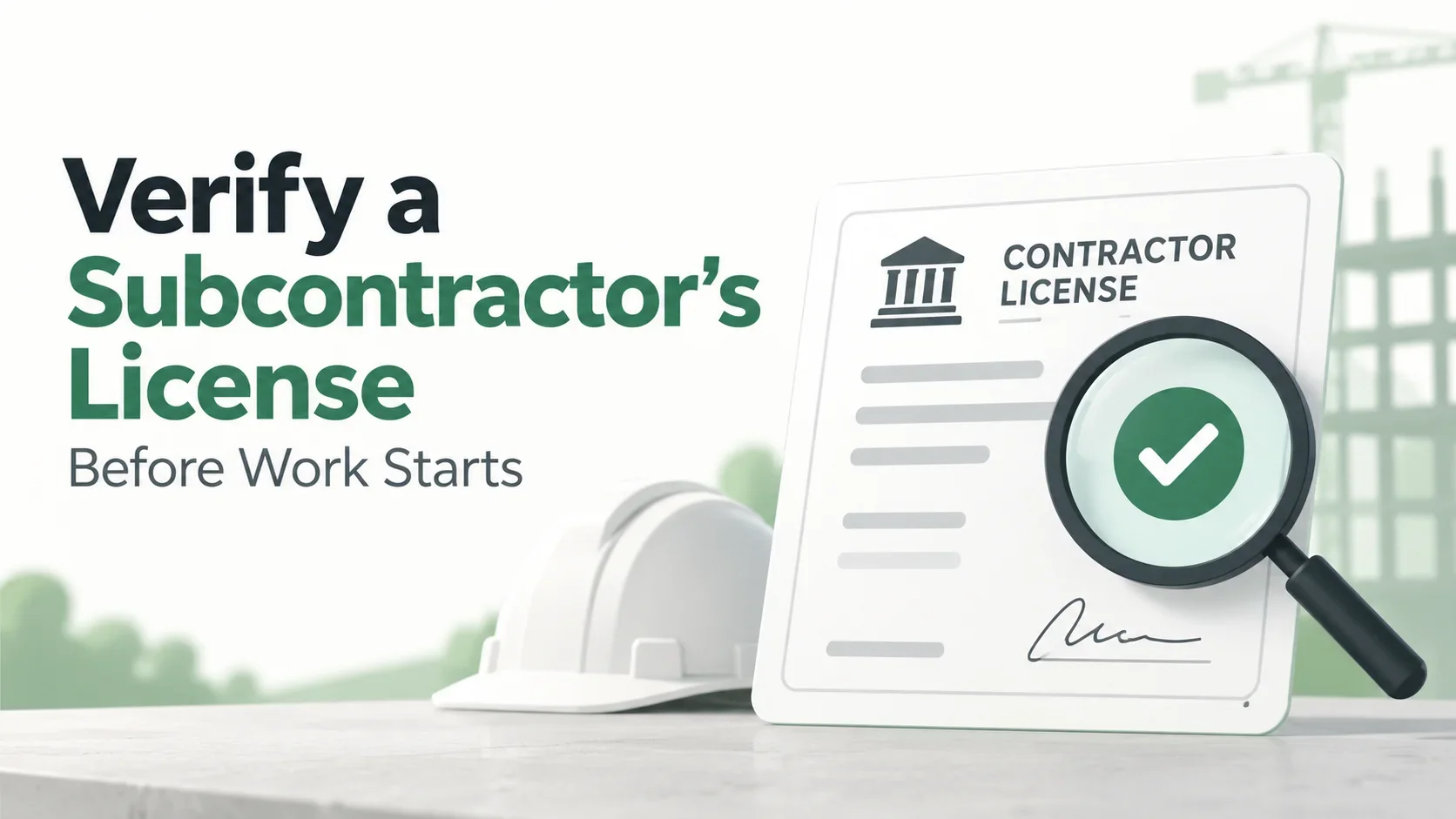 Verify a Subcontractor's License Before Work Starts